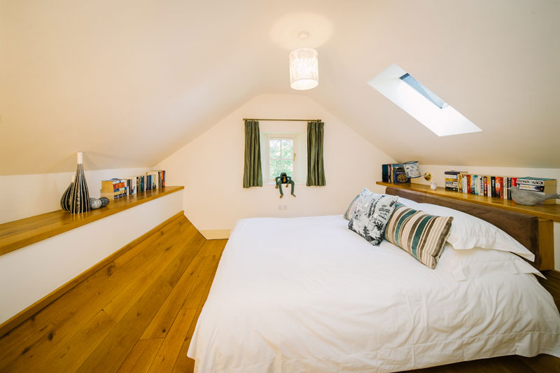 Bedroom two, an ensuite eyrie up in the trees