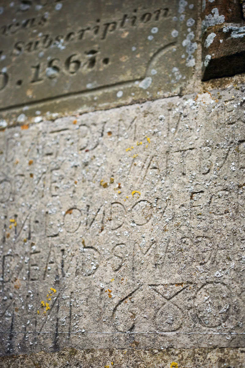 Inscriptions on the schoolhouse