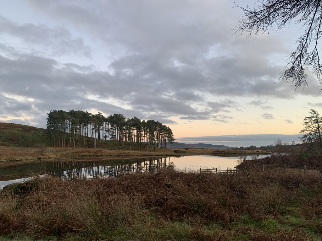 A tarn at dusk