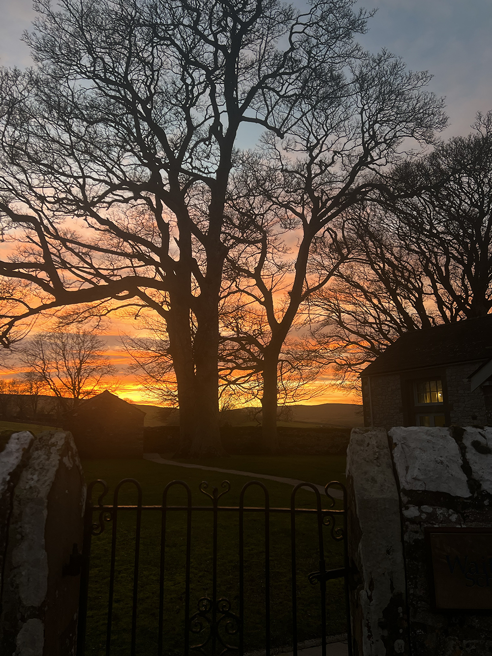 Sunset from the front drive